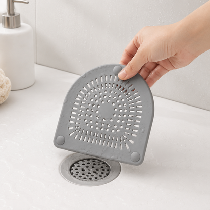 Flexible Silicone Shower Drain Hair Catcher with Suction Cups