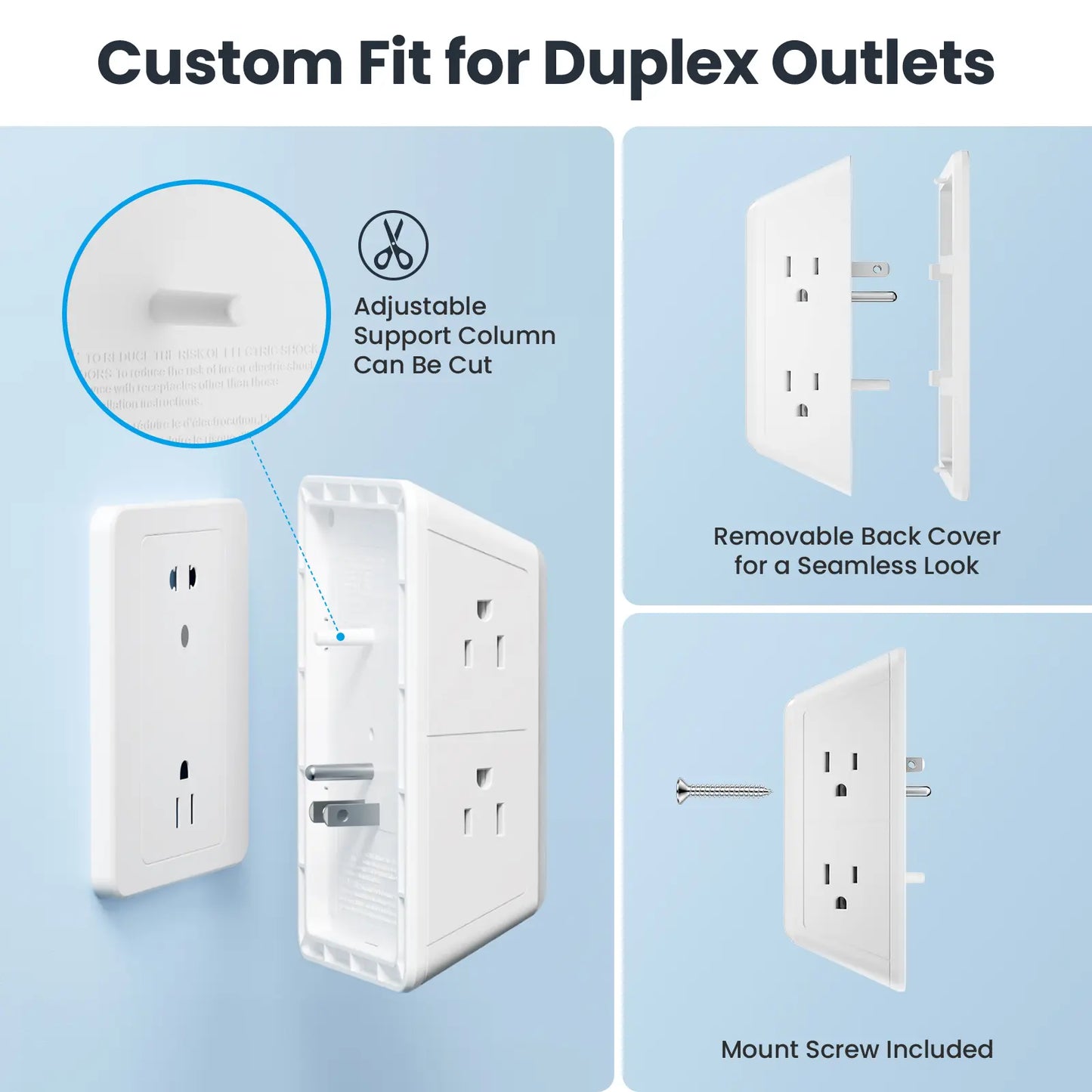 POWSAF Multi Plug Outlet Surge Protector with USB Ports