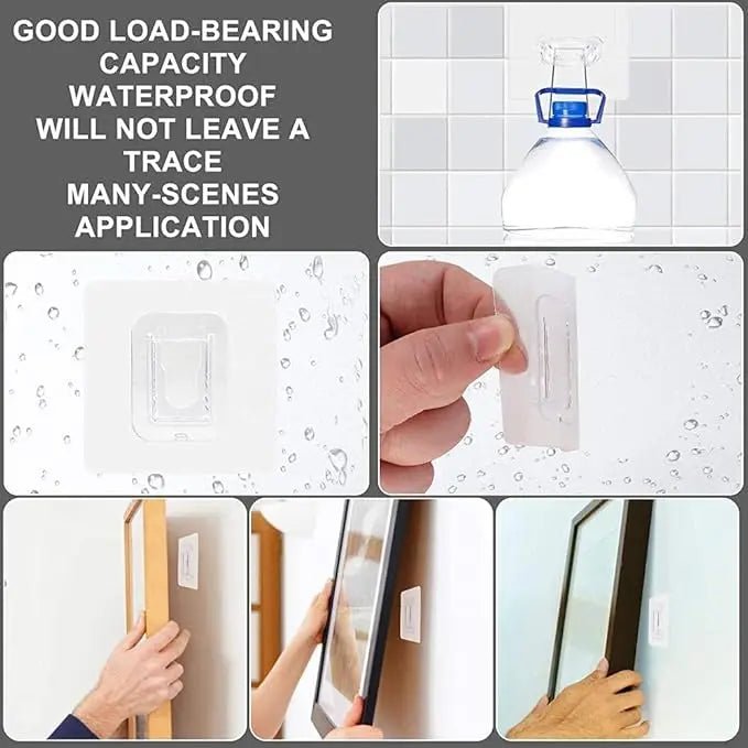 Clear Interlocking Adhesive Wall Hooks