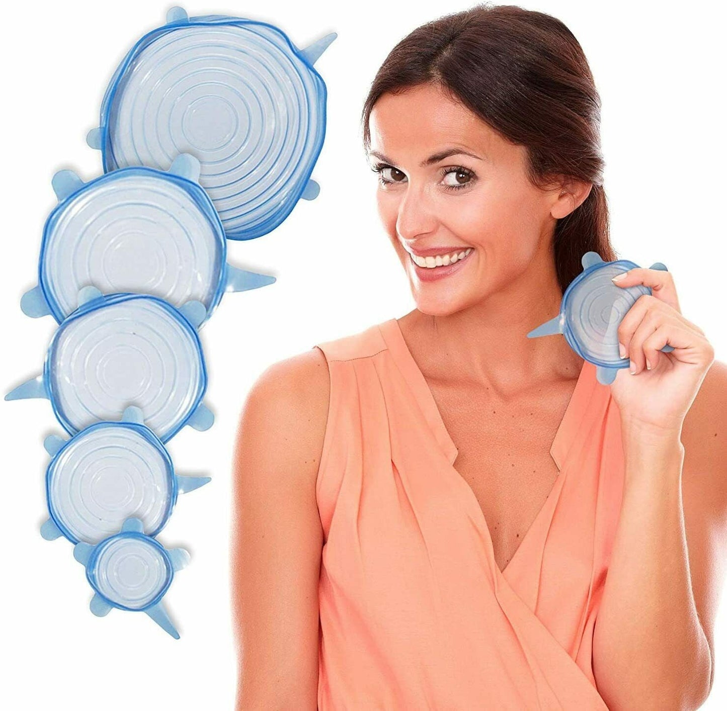 Universal Silicone Stretch Lids – Reusable Food Storage Covers (6 Pack)