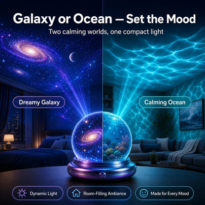 🔮5-in-1 Galaxy Star Projector – Ocean Wave Night Light for Bedroom